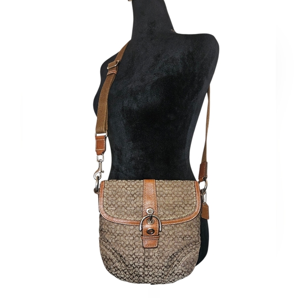 Vintage Coach Y2K Brown Mini C Signature Soho Buckle Crossbody Bag - Picture 2 of 12